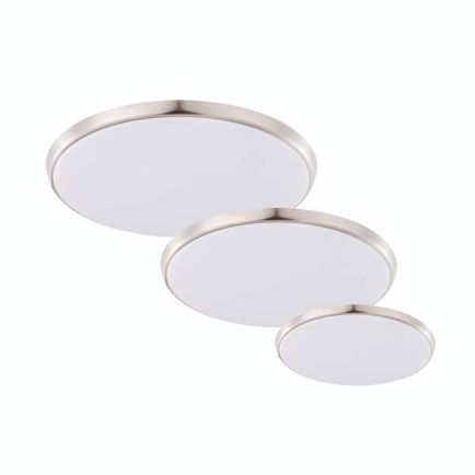 Eglo Ollie Round LED Oyster Lights - Satin Nickel