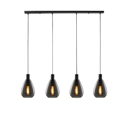 Ailia Imports Premier 4 Light Bar Pendant - Smoke Glass