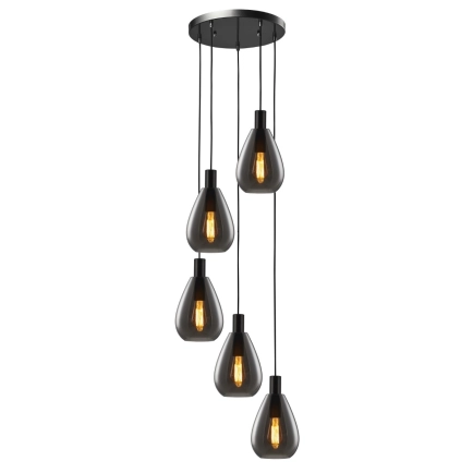 Ailia Imports Premier 5lt Cord Drop pendant- Smoke