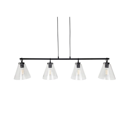 Ailia Imports Quest 4 Light Pendant - Matte Black with clear glass