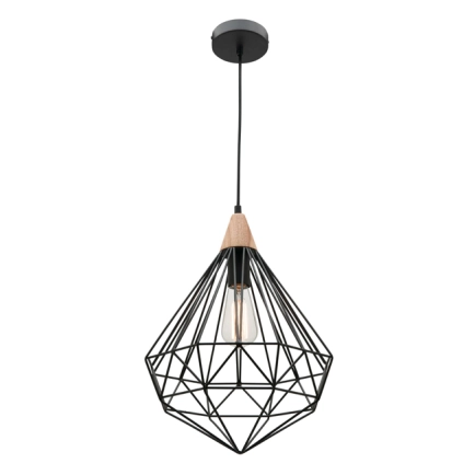 Raglan Black 1 Light Pendant cougar