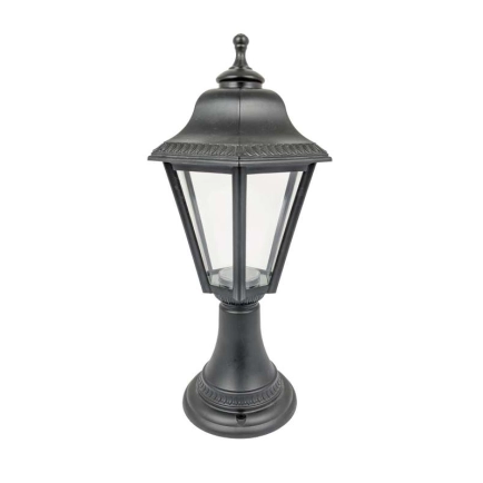 Roman Black Pillar Mount Coach Light