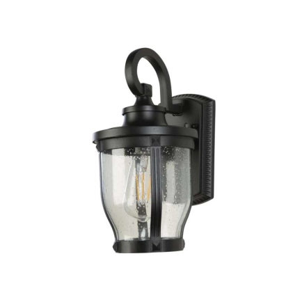 Salerno Black Coach Light with seeded glass