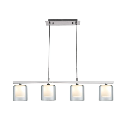 Ailia Imports - Savannah 4lt pendant light- Chrome / Clear