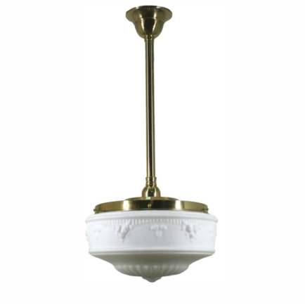 Lode Senator 14inch Opal Glass / Brass pendant light
