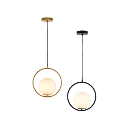 Mercator Lighting Edith Pendant Round Brass and Black