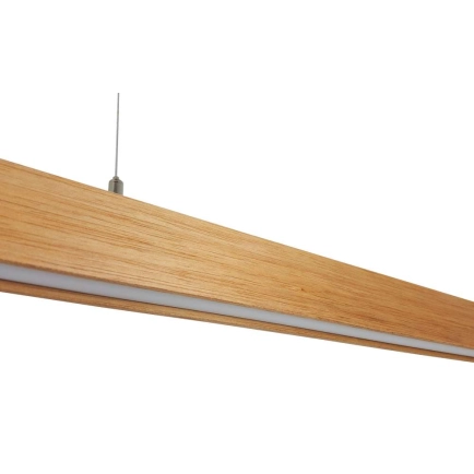 Ailia Imports American White Oak timber Pendant light - closeup