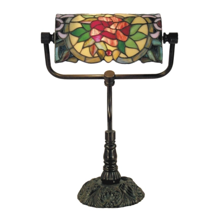 G&G Brothers TL-210A/BKKG Red Camellia Bankers Lamp