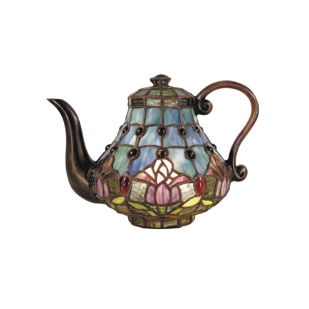 G&G Brothers TL-Q07235A Mauve Tulip Teapot Table Lamp