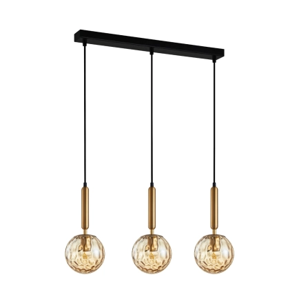 CLA Trattino1 3 Light Bar Pendant - Amber Glasses 
