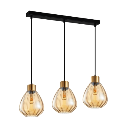 CLA Tulip1 3lt Bar Pendant - Amber Glass