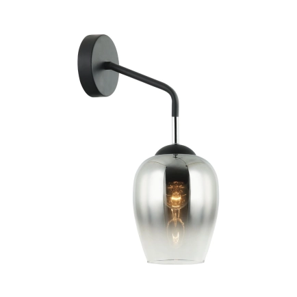 CLA Vinum 1 Light Wall Light - Smoke glass - Lit