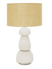 **Pebble Paper Mache Wht/Jute 403199 Table Lamp
