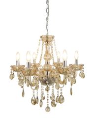 Allegra 6 Light Crystal Pendant Amber
