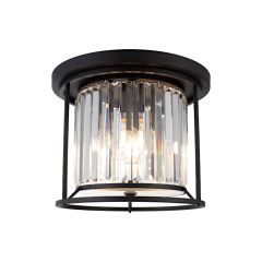 Cougar Lighting - Amelia 3 Light Close To Ceiling - Black / Crystal