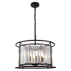 Cougar Lighting Amelia 6 Light Pendant Light Black / Crystal