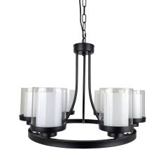 Ailia Imports Bedford 6 Light Matt Black Pendant Light
