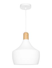 BEVO 1Lt Pendant White/Timber ES