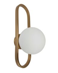 Ailia Imports Burness Wall light - Matt Brass with opal glass - side