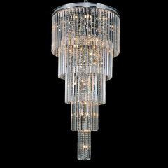 Ailia Imports - Caden 46Light - Chrome Crystal pendant light