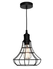 Cage 1light black Small cage pendant E27