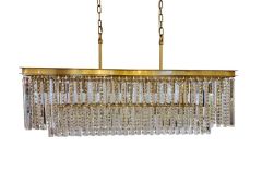 Ailia Imports Carousel Rectangular Crystal Pendant - Aged Gold