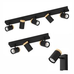 Eglo Lighting Cartagena Black / Oak Spotlight Bars