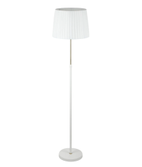 Crecer F2 White / Ant Brass Floorlamp Pleated Shade