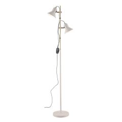 Telbix Corelli 2 Light Floor Lamp - White / Antique Brass