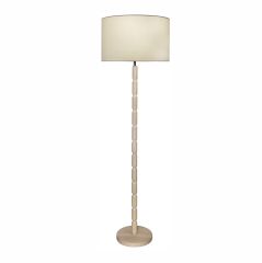 Cougar Lighting Emma Floor Lamp, White Linen Shade, Limed Oak Painted Timber