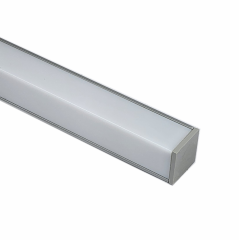 EXT-005 Corner Mounted Aluminium Extrusion - Silver with Opal diffuser