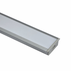 EXT-013 Wide recessed Aluminium Extrusion - Silver with Opal diffuser