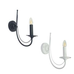 Ailia Imports Fairstead 1 Light Wall Light, Black or White