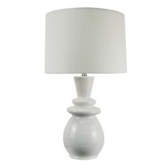 WHITE RIBBED URN BLOOMINGDALE CERAMIC  HABL351 TABLE LAMP