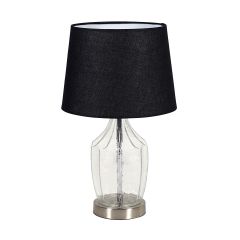 ***Silver Black Ribbed Bloomingdale HTBL225 T/Lamp