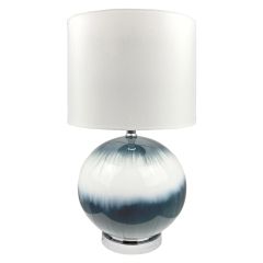 Blue White Glass Ball Coast HTCO264 Table Lamp
