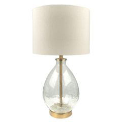 Crackle Clear Glass Gold Sahara HTSA267 Table Lamp