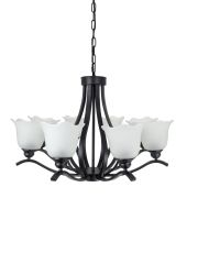 Ailia Imports Kingston 8 light Matt black pendant light