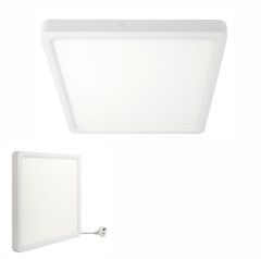 Telbix Lunos Square White LED Oyster Lights - 3 sizes