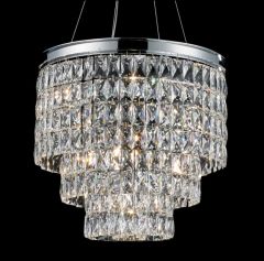 Ailia Imports Madeline 500mm Chrome Crystal pendant light.