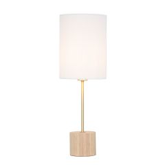 Mercator Flemington Table Lamp Timber Base / White shade