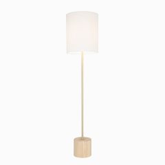 Mercator Flemington Floor Lamp - White shade / Timber base