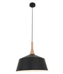 Nordic4 Black / Timber 400mm Dome Pendant