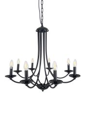 Ailia Imports - Oakford 8 light Matt black pendant light