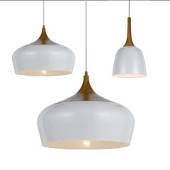 Telbix Polk White / Timber Pendant Lights