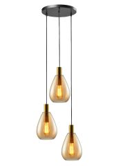 Ailia Imports Premier 3LT Cord Drop Pendant Amber