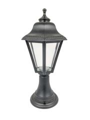 Roman Black Pillar Mount Coach Light