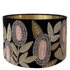 Banksia Velvet Drum Shade Black Multi SHD1325 SHADE ONLY