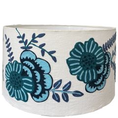 Two Toned Floral Blue Drum SHD299 SHADE ONLY