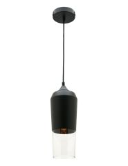 Cougar Lighting Slim 1 Light Black Pendant